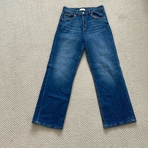 HM high-waist wide leg jeans